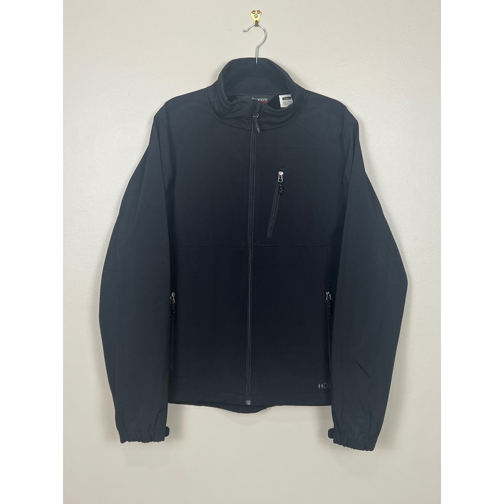 Double Diamond Mens Black Softshell Fleece Lined Full Zip Jacket TR-CC3SS05 L